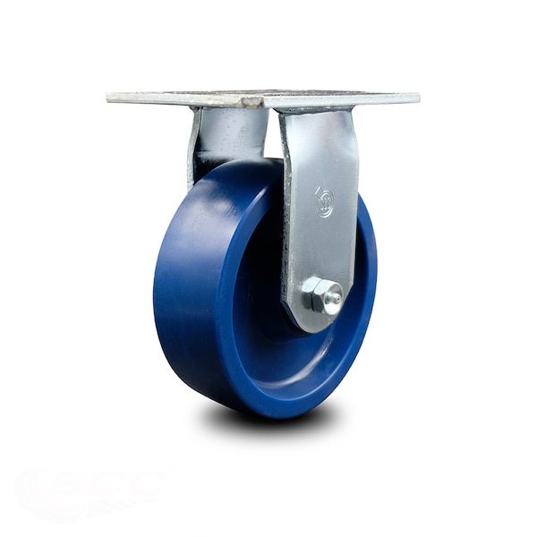 6 Inch Heavy Duty Top Plate Solid Poly Rigid Caster with Roller Bearing SCC